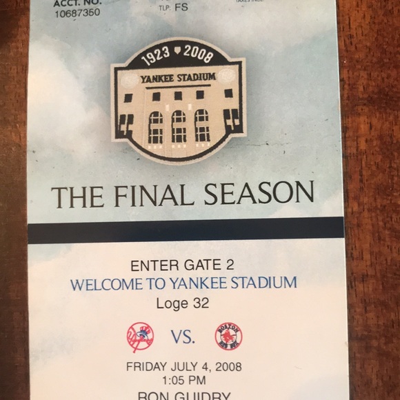 NY Yankees Ticket Stub- Unused- Last Season at old Stadium - July 4, 2008 Game - Picture 2 of 9